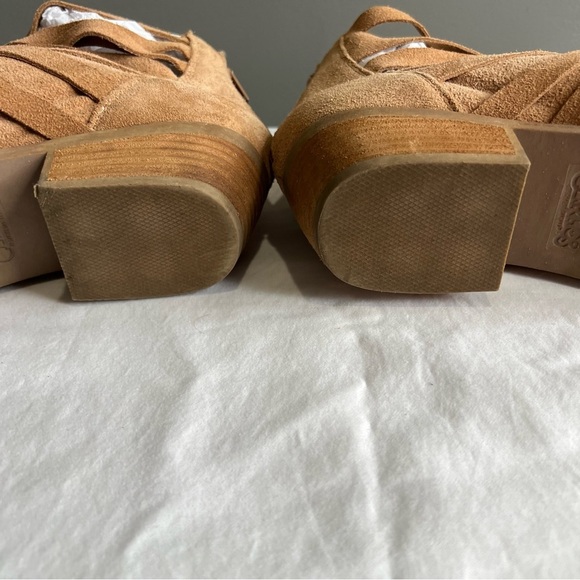 Carlos By Carlos Santana Breckin Strappy Leather Suede Booties 8.5 Tan - Picture 8 of 12